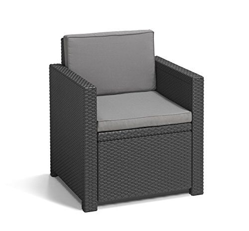 Keter Allibert by Victoria Poltrona Lounge, 65 x 62 x 77 cm, in plastica Effetto Rattan, Resistente alle intemperie, ai Raggi UV