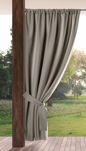 Eurofirany GARDEN Tenda per Esterni con Tasca Per Asta 1 Pezzo. Tende impermeabili per Terazze, Tenda per Gazebo Pergolata Patio Balcone, Protezione Solare e Privacy, 155x200 cm, Cappuccino