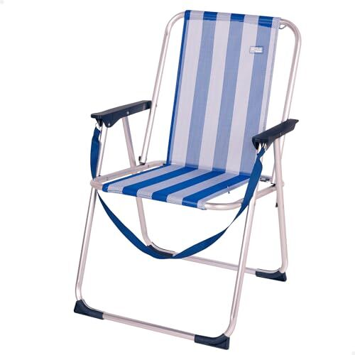 AKTIVE Sedia Pieghevole Fissa Alluminio Beach 47x54x75 cm -Blu