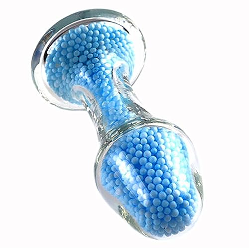 CHANGPLCPRO Giocattolo da massaggio in vetro borosilicato impermeabile di piccole dimensioni, 2 colori,Blu