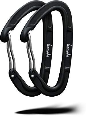 hamaka Black Mamba Carabiner moschettone, Nero, 80 x 45 mm