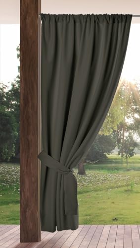 Eurofirany GARDEN Tenda per Esterni con Tasca Per Asta 1 Pezzo. Tende impermeabili per Terazze, Tenda per Gazebo Pergolata Patio Balcone, Protezione Solare e Privacy, 155x200 cm, Grafite