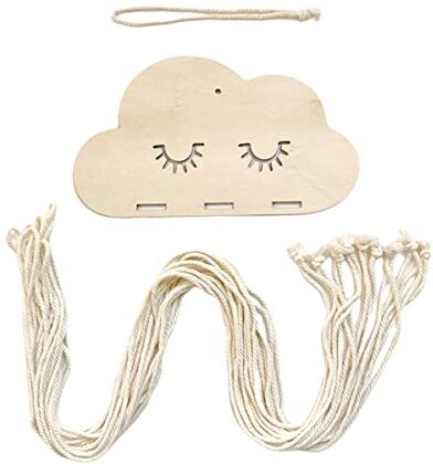 POAIELA Clip per capelli in legno nordico Organizzatore Wall Applendce Principessa Capello Porta di arco Cucciola Cucile Cuci Canna per cucciolo per le ragazze Decorazioni per la casa camera(Beige)