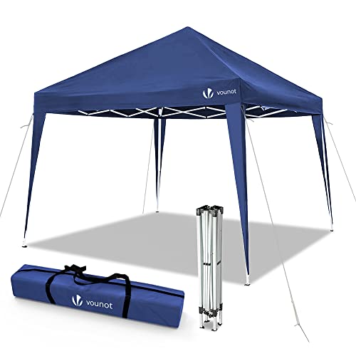 VOUNOT Gazebo 3x3m Pieghevole, Gazebo da Giardino Tenda Padiglione Pop up con 4 Sacchi di Sabbia di Peso e Sacca di Trasporto, Blu