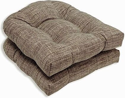 Pillow Perfect Outdoor/Indoor Remi Patina Wicker Seat Cushion (Set of 2)