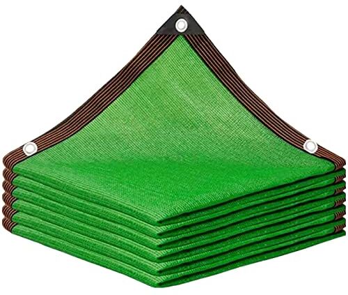 SSFMSF Tenda A Vela Ombreggiante Con Occhielli Tenda Parasole Rettangolare, Frangivista Telo Parasole All'Aperto Per Giardino, Patio, Pergola, Cortile. (Verde 12-Pin / 5m * 5m / 16.4ft * 16.4ft)