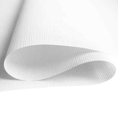 Giuri Tessuti Fascia OMBREGGIANTE in PVC Microforato al Metro, per Pergola e Gazebo (Bianco, 80 CM)