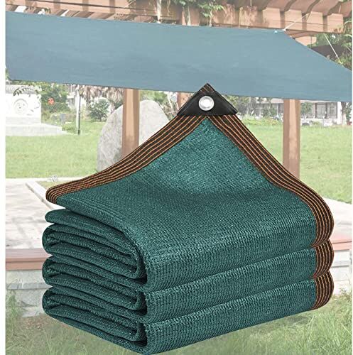 ZHJSHOU Telo Vela Ombreggiante, Tenda a Vela Parasole Rettangolare,90% Protezione Solare Rete Telo Ombra, Rete Ombreggiante Antistrappo, Rete Antigrandine per Orto,Verde Scuro,2X3m/6.56X9.84ft