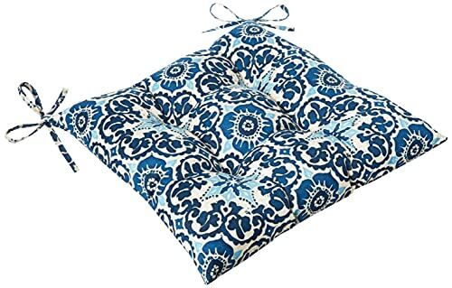 Pillow Perfect Outdoor/Indoor Xilografia Prism Cuscino per Sedia in Ferro battuto (Set da 2), Blu