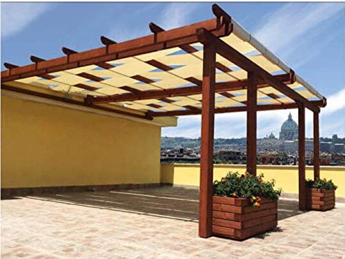 TENDAGGIMANIA Telo Copertura Pergolato Fascia Ombreggiante in PVC Impermeabile 650 gr/mq- Misura Fascia 75 cm x 300 cm Colore Bianco Coperture per Gazebo, Pergola e Strutture da Esterno