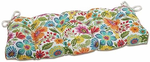 Pillow Perfect Cuscino per panca/altalena trapuntato, in poliestere, blu, 111,8 x 45,7 cm