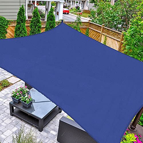 Abba Patio ASTEROUTDOOR Tenda parasole, rettangolare, 15,2 x 25,4 m, protezione dai raggi UV, per patio, cortile, prato, giardino, attività all'aperto, blu