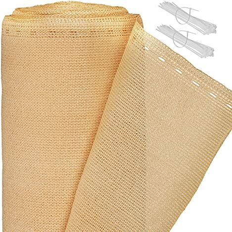 Relaxdays Frangivista Telo Ombreggiante, 100% plastica, Beige, 1 pz