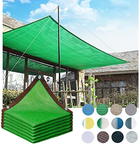 ZHJSHOU Telo Ombreggiante Verde, Tenda Parasole Esterno, Protezione Raggi UV Vela Tenda, Schermante Ombreggiante 90% Per Piante Telo Ombra Da Giardino Patio Serra,2X5m/6.56X16.4ft