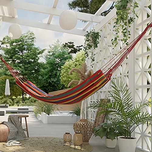 AmeliaHome Amaca 240 x 80 cm Hammock portata fino a 150 kg Colada Multicolore Rosso