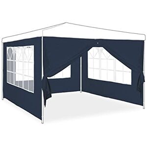 Relaxdays Tende per Gazebo Laterali, Set da 4, Telo Impermeabile in PVC, Pareti 3x2 m, 3 con Finestre, Parasole, Blu Relaxdays Tende per Gazebo Laterali, Set da 4, Telo Impermeabile in PVC, Pareti 3x2 m, 3 con Finestre, Parasole, Blu