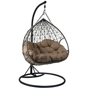 GARDENIA Poltrona a Uovo Sospesa in Rattan Lita XL Poltrona a Uovo da Esterno in Rattan PE, Sedia Sospesa con Cuscini Imbottiti, Struttura in Acciaio, Design Ergonomico, per Giardino, Terrazzo, Patio e Veranda GARDENIA Poltrona a Uovo Sospesa in Rattan Lita XL Poltrona a Uovo da Esterno in Rattan PE, Sedia Sospesa con Cuscini Imbottiti, Struttura in Acciaio, Design Ergonomico, per Giardino, Terrazzo, Patio e Veranda