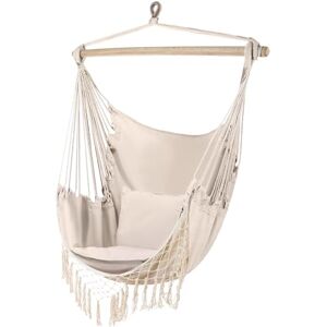 Gardlov Poltrona sospesa per esterni, 97 x 130 cm, beige fino a 120 kg, per interni ed esterni, ideale per casa, giardino o balcone 23670 Gardlov Poltrona sospesa per esterni, 97 x 130 cm, beige fino a 120 kg, per interni ed esterni, ideale per casa, giardino o balcone 23670