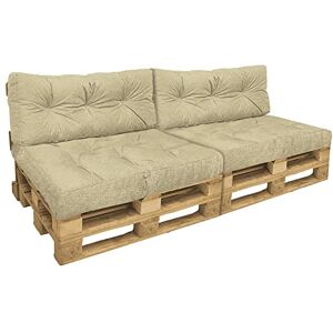 VOUNOT ® Set di 4 Cuscini per Pallet, Cuscino Bancale Impermeabile per Internio ed Esterno, Seduta 120x80, Schienale 120x40, Beige VOUNOT ® Set di 4 Cuscini per Pallet, Cuscino Bancale Impermeabile per Internio ed Esterno, Seduta 120x80, Schienale 120x40, Beige