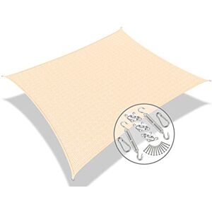 VOUNOT ® Tenda da Sole per Esterno, 2.5x3 m Vela Ombreggiante Rettangolare con Kit di Fissaggio, Tenda a Vela, Traspirante HDPE Protezione UV, per Giardino, Balcone, Terrazza, Avorio VOUNOT ® Tenda da Sole per Esterno, 2.5x3 m Vela Ombreggiante Rettangolare con Kit di Fissaggio, Tenda a Vela, Traspirante HDPE Protezione UV, per Giardino, Balcone, Terrazza, Avorio