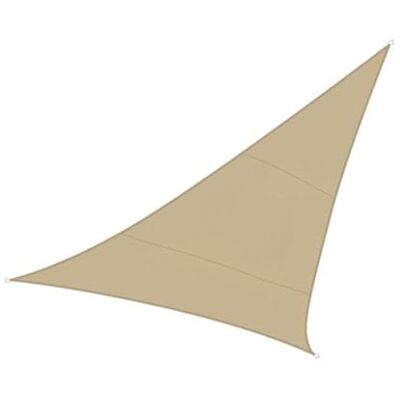 Perel Vela ombreggiante triangolare, 3.6 x 3.6 x 3.6 m, poliestere 180 g/m2, permeabile all'acqua, traspirante, protezione UV, giardino terrazzo balcone piscina, champagne, anelli inox Perel Vela ombreggiante triangolare, 3.6 x 3.6 x 3.6 m, poliestere 180 g/m2, permeabile all'acqua, traspirante, protezione UV, giardino terrazzo balcone piscina, champagne, anelli inox