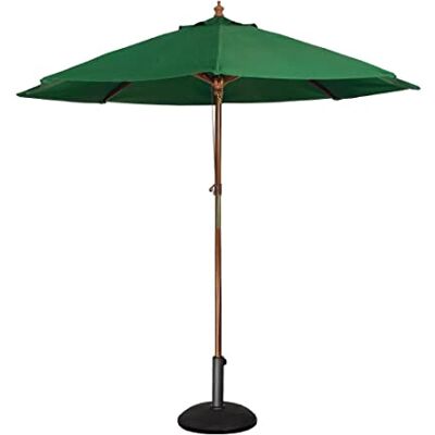 Bolero ombrellone rotondo 2,52 x 3 m di diametro, con base verde, da giardino Bolero ombrellone rotondo 2,52 x 3 m di diametro, con base verde, da giardino