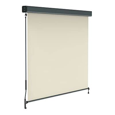 paramondo Tenda da Sole Verticale a Rullo per Esterno 2000 Protezione Solare per Balcone con Cassonetto e Manovella, 140 x 250 cm, Beige, Struttura Antracite paramondo Tenda da Sole Verticale a Rullo per Esterno 2000 Protezione Solare per Balcone con Cassonetto e Manovella, 140 x 250 cm, Beige, Struttura Antracite