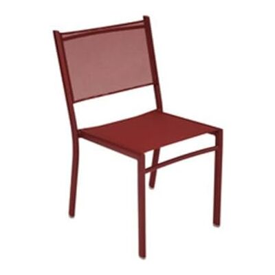 Fermob Sedia da Esterno Costa, Alluminio con Tessuto Batyline, Chili Pepper, 51x45x87,5 cm, Moderna Fermob Sedia da Esterno Costa, Alluminio con Tessuto Batyline, Chili Pepper, 51x45x87,5 cm, Moderna