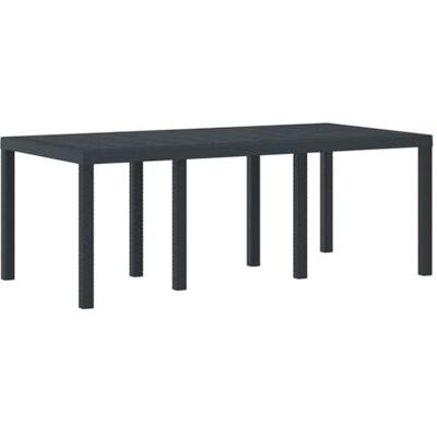vidaXL Grande Tavolo da Pranzo All'Aperto Rettangolare Grigio Antracite Plastica Ospita 8 Persone Facile da Pulire Mobili Moderni Resistenti alle Intemperie per Giardino, BBQ, Patio e Balco vidaXL Grande Tavolo da Pranzo All'Aperto Rettangolare Grigio Antracite Plastica Ospita 8 Persone Facile da Pulire Mobili Moderni Resistenti alle Intemperie per Giardino, BBQ, Patio e Balco