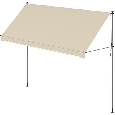 SONGMICS Tenda da Sole Avvolgibile, Tendalino Parasole Retrattile Manuale, Regolabile in Altezza con Manovella per Balcone Giardino Patio, 400 x 120 cm, Beige GSA402M01 SONGMICS Tenda da Sole Avvolgibile, Tendalino Parasole Retrattile Manuale, Regolabile in Altezza con Manovella per Balcone Giardino Patio, 400 x 120 cm, Beige GSA402M01