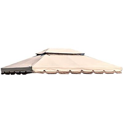 BAKAJI Telo di Copertura per Gazebo 3x4 Mt colore Beige con Ribalta con Tetto Camino Antivento Telo Impermeabile Antipioggia Doppio Strato Poliestere e PVC, copertura per Gazebo da Giardino Royal BAKAJI Telo di Copertura per Gazebo 3x4 Mt colore Beige con Ribalta con Tetto Camino Antivento Telo Impermeabile Antipioggia Doppio Strato Poliestere e PVC, copertura per Gazebo da Giardino Royal