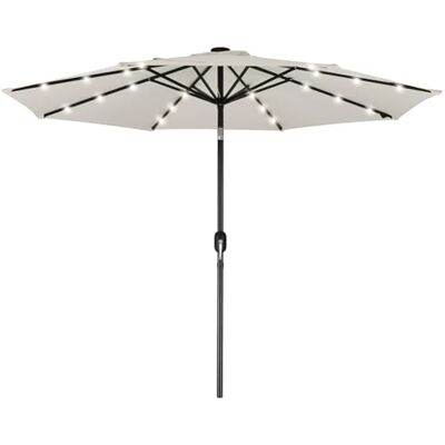 BAKAJI Ombrellone da Giardino Diametro 270 cm con Luci Led e Sistema Antivento, Parasole da Esterno con 8 Ribs Stecche, Airvent, Ideale per Bar, Ristorante, Patio, Balcone, Apertura Manovella (Beige) BAKAJI Ombrellone da Giardino Diametro 270 cm con Luci Led e Sistema Antivento, Parasole da Esterno con 8 Ribs Stecche, Airvent, Ideale per Bar, Ristorante, Patio, Balcone, Apertura Manovella (Beige)