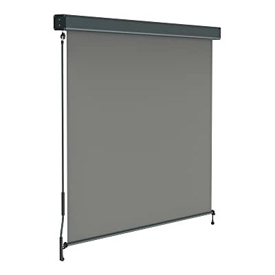 paramondo Tenda da Sole Verticale a Rullo per Esterno 2000 Protezione Solare per Balcone con Cassonetto e Manovella, 140 x 250 cm, Grigio, Struttura Antracite paramondo Tenda da Sole Verticale a Rullo per Esterno 2000 Protezione Solare per Balcone con Cassonetto e Manovella, 140 x 250 cm, Grigio, Struttura Antracite