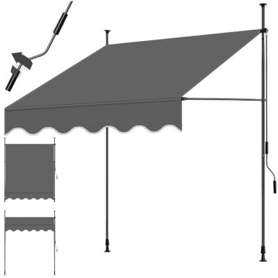 tectake ® Tenda da Sole a Morsetto con Manovella, Altezza e Inclinazione Regolabile, Telo Impermeabile e Resistente ai Raggi UV, Ideale per Balcone e Terrazzo, 150x180cm Nero/Grigio tectake ® Tenda da Sole a Morsetto con Manovella, Altezza e Inclinazione Regolabile, Telo Impermeabile e Resistente ai Raggi UV, Ideale per Balcone e Terrazzo, 150x180cm Nero/Grigio