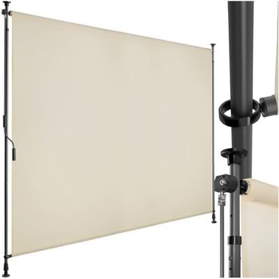 tectake ® tenda da sole per esterno verticale, tende da sole per esterno frangivista balcone senza fori, con manovella, poliestere opaco, protezione UV, aste telescopiche 200 x 310 cm, Beige tectake ® tenda da sole per esterno verticale, tende da sole per esterno frangivista balcone senza fori, con manovella, poliestere opaco, protezione UV, aste telescopiche 200 x 310 cm, Beige