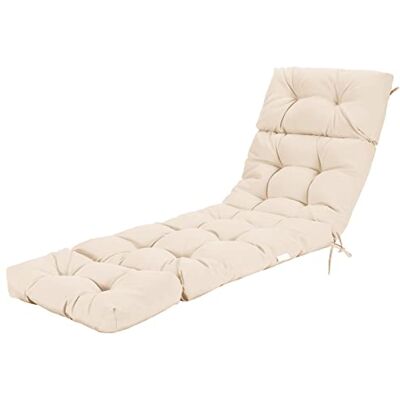 Generic GRAFFY Cuscino per sedia a sdraio, 182,9 x 55,9 x 10,2 cm, con lacci a 4 corde, cuscino reclinabile ispessito con design impermeabile, per esterni e interni (beige) Generic GRAFFY Cuscino per sedia a sdraio, 182,9 x 55,9 x 10,2 cm, con lacci a 4 corde, cuscino reclinabile ispessito con design impermeabile, per esterni e interni (beige)