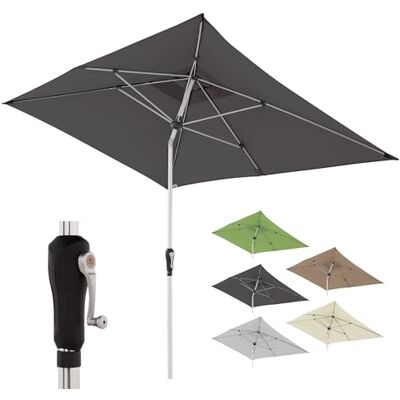 Doppler Ombrellone Rettangolare 190×290 cm in Alluminio – da Balcone e terrazza con manovella, tettuccio inclinabile, Protezione UV 80+ e Tessuto Impermeabile Doppler Ombrellone Rettangolare 190×290 cm in Alluminio – da Balcone e terrazza con manovella, tettuccio inclinabile, Protezione UV 80+ e Tessuto Impermeabile