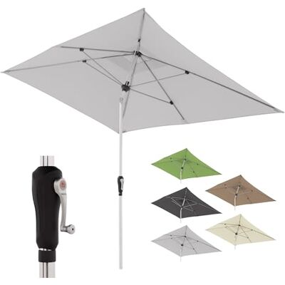Doppler ombrellone Alu Crank 190x290 cm, Grigio chiaro, manovella, UV 80+ Ombrellone rettangolare da giardino, poliestere, struttura alluminio, Auto Tilt – inclinazione automatica con manovella Doppler ombrellone Alu Crank 190x290 cm, Grigio chiaro, manovella, UV 80+ Ombrellone rettangolare da giardino, poliestere, struttura alluminio, Auto Tilt – inclinazione automatica con manovella