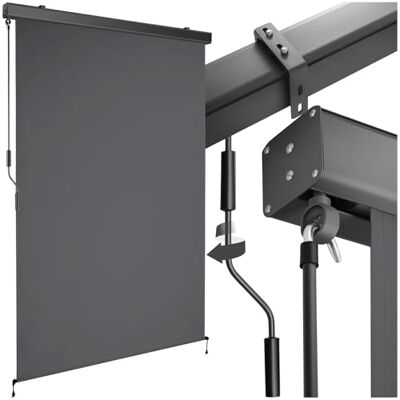 tectake ® tenda da sole verticale a rullo, con manovella, protezione UV, impermeabile, resistente al vento, frangivista balcone, terrazzo, fissaggio a parete, privacy Nero, 120 x 250 cm tectake ® tenda da sole verticale a rullo, con manovella, protezione UV, impermeabile, resistente al vento, frangivista balcone, terrazzo, fissaggio a parete, privacy Nero, 120 x 250 cm