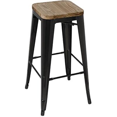 Bolero acciaio Bistro Low sgabelli con cuscino in legno, nero (confezione da 4) Bolero acciaio Bistro Low sgabelli con cuscino in legno, nero (confezione da 4)
