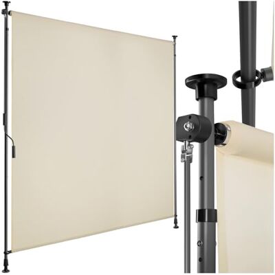 tectake ® tenda da sole per esterno verticale, tende da sole per esterno frangivista balcone senza fori, con manovella, poliestere opaco, protezione UV, aste telescopiche 150 x 310 cm, Beige tectake ® tenda da sole per esterno verticale, tende da sole per esterno frangivista balcone senza fori, con manovella, poliestere opaco, protezione UV, aste telescopiche 150 x 310 cm, Beige