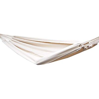 AMANKA Amaca XXL per 2 Persone 400x160cm Supporta Fino a 150 kg 100% Cotone Amache Persone Insieme Beige AMANKA Amaca XXL per 2 Persone 400x160cm Supporta Fino a 150 kg 100% Cotone Amache Persone Insieme Beige