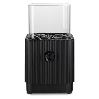 Tepro Braciere a gas da tavolo con pietre decorative, 16 cm, quadrato a gas con inserto in vetro, colore nero Tepro Braciere a gas da tavolo con pietre decorative, 16 cm, quadrato a gas con inserto in vetro, colore nero