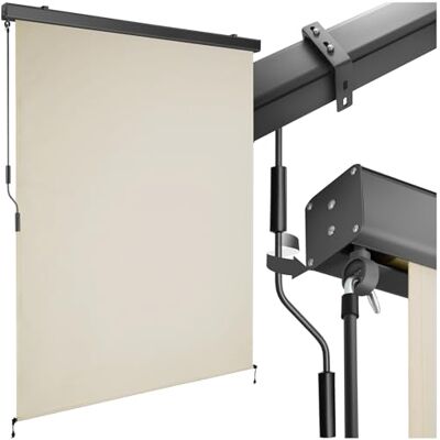tectake ® tenda da sole verticale a rullo, con manovella, protezione UV, impermeabile, resistente al vento, frangivista balcone, terrazzo, fissaggio a parete, privacy Beige, 140 x 250 cm tectake ® tenda da sole verticale a rullo, con manovella, protezione UV, impermeabile, resistente al vento, frangivista balcone, terrazzo, fissaggio a parete, privacy Beige, 140 x 250 cm