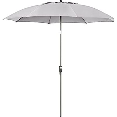 Dehner Ombrellone Paros, Ø 250 cm, altezza 246 cm, alluminio/poliestere, grigio chiaro Dehner Ombrellone Paros, Ø 250 cm, altezza 246 cm, alluminio/poliestere, grigio chiaro