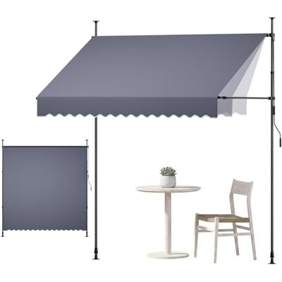 VEVOR Tenda da Sole Retrattile Manuale 250 cm per Esterni,Tendalino Parasole Retrattile, Altezza Regolabile, con Manovella Manuale, Colore Grigio Scuro, per Patio Cortile Giardino Balcone Terrazza VEVOR Tenda da Sole Retrattile Manuale 250 cm per Esterni,Tendalino Parasole Retrattile, Altezza Regolabile, con Manovella Manuale, Colore Grigio Scuro, per Patio Cortile Giardino Balcone Terrazza