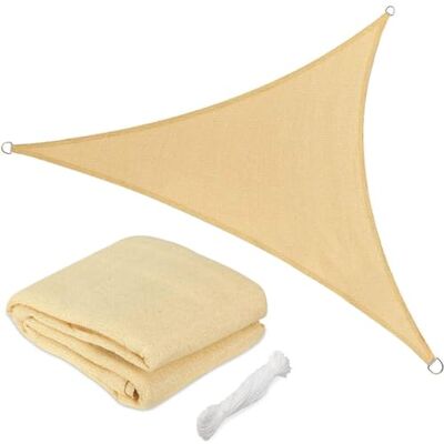 BAKAJI Vela Telo ParaSole Tenda Triangolare Ombreggiante in HDPE 3x3x3 Mt Resistente Protezione UV 90% Per Ombra Giardino Terrazzo con Aggancio Occhielli Senape (3 x 3 x 3 mt) BAKAJI Vela Telo ParaSole Tenda Triangolare Ombreggiante in HDPE 3x3x3 Mt Resistente Protezione UV 90% Per Ombra Giardino Terrazzo con Aggancio Occhielli Senape (3 x 3 x 3 mt)