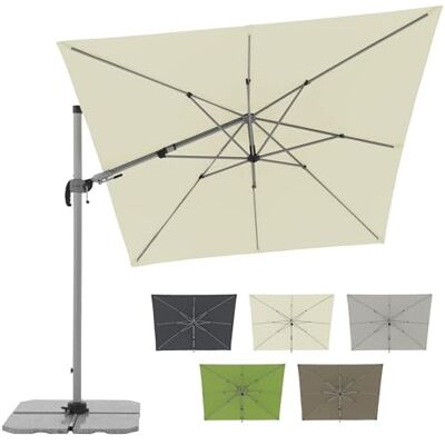 Doppler Ombrellone a sbalzo 320×240 cm – rettangolare pendolare girevole a 360°, inclinabile, con manovella e base a croce inclusa Doppler Ombrellone a sbalzo 320×240 cm – rettangolare pendolare girevole a 360°, inclinabile, con manovella e base a croce inclusa