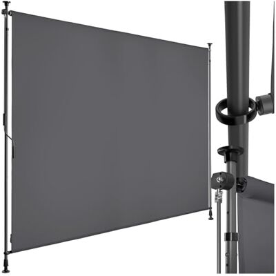 tectake ® tenda da sole per esterno verticale, tende da sole per esterno frangivista balcone senza fori, con manovella, poliestere opaco, protezione UV, aste telescopiche 200 x 310 cm, Nero tectake ® tenda da sole per esterno verticale, tende da sole per esterno frangivista balcone senza fori, con manovella, poliestere opaco, protezione UV, aste telescopiche 200 x 310 cm, Nero