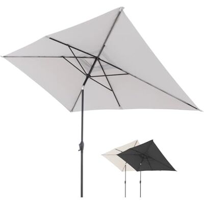 Ombrellone Rettangolare Doppler Grigio Chiaro 300x200cm - Ombrellone Ombrellone Rettangolare Doppler Grigio Chiaro 300x200cm - Ombrellone